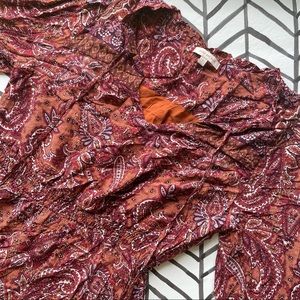 Skies Are Blue Paisley Mini Dress - Red and Orange